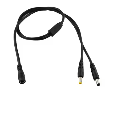 CCTV DC Power 5.5mm X 2.5mm Female to 5.5mm X 2.5mm + 5.5mm X 2.1mm Male Y Splitter Connector Cable 