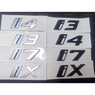 Black Modified IX i4 i7 BMW M Mark Car Tail Word Letter Labeling Rear Tram Electric Vehicle BEV Blac