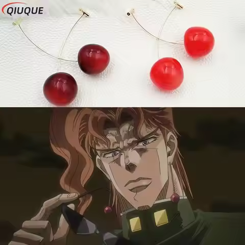 Anime JOJO JoJo's Bizarre Adventure Cosplay Accessories Kakyoin Noriaki Cosplay Eardrop Cherry Stud 