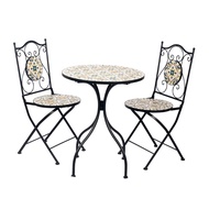 [ส่งกทม.+ปริมณฑล]ชุดโต๊ะสนาม พร้อมเก้าอี้ 2 ตัว FONTE รุ่น MONISSA HK165126 (ชุด 3 ชิ้น) หลากสี