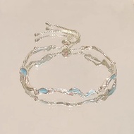bracelet for woman gelang tangan perempuan T Classy Blue Ocean Bracelet Female ins Light Luxury Nich