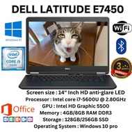 Dell Latitude E7450  (14" Inch) - INTEL CORE i7/i5 5th Gen - 8GB RAM - 256GB SSD Win 10