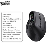 หม้อแปลง VM01ตามหลักสรีรศาสตร์เมาส์ไร้สายแนวตั้ง10ปุ่ม800-4000 DPI เมาส์แนวตั้ง USB แบบชาร์จไฟได้สำห