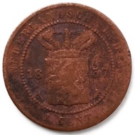 Koin 1 Cent Nederlandsch Indie Tahun 1857 - KM18