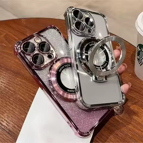 For Xiaomi Redmi 15 14 15C 14C 13C 13 12 11 10 9 13X 12C 10A 10C 9A Phone Case Glitter Magnetic Brac