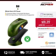8Bitdo Retro R8 Mouse with Charging Dock, PAW 3395 Optical Sensor DPI 26K, 4K Polling Rate, Programm