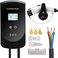Torvex EV Charging Station, Level 2 Electric Vehicle 240V 32A 7.7kW with 2.8in LCD Screen and 5m Cab