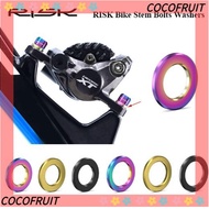 COCOFRUIT Bike Bolts Washers, RISK Titanium Alloy Stem Bolts Washers, High Quality 4 Colors M5 M6 MTB Road Bicycle Outdoor Cycling