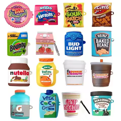 Cartoon Ice Cream Snacks Earphone Cover for AirPods 4 Case Wireless Earbuds Headphone Charging Cover