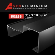 Aluminium Z L Polos Profile 0558 kusen 4 inch - Putih Limited