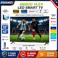 HVAWEI Smart TV 32inch 43inch Android 14.0 1080P TV FHD 60hz Google TV YouTube Netflix Digital TV