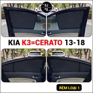Magnetic curtain type 1 for Kia Cerato=K3 2013 to 2018, Set of 4 standard car form panels, Anti-UV -