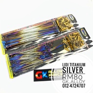 LIDI TITANIUM SILVER SEPASANG SCOOTER EGO, EGO S, SOLARIZ , AVANTAZ, EGO LC , NOUVO LC, NOUVO S  UTK