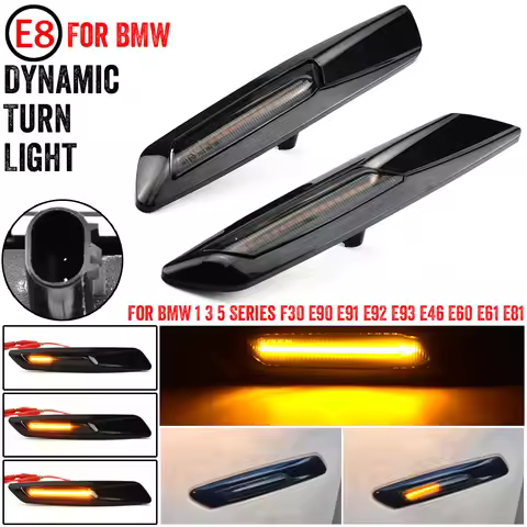LED Dynamic Side Marker Turn Signal Light For BMW 1 3 5 Series F30 E90 E91 E92 E93 E46 E60 E61 E81 E