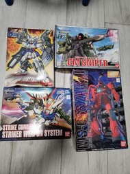 HG Gundam Wing G unit, HG GM Sniper, MG ZAKU II, BB Strike gundam