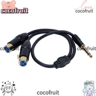 COCOFRUIT 6.35mm TRS to 2 XLR Y Splitter Cable, 0.5m / 1.6ft Stereo Audio Dual XLR Female to 1/4in M