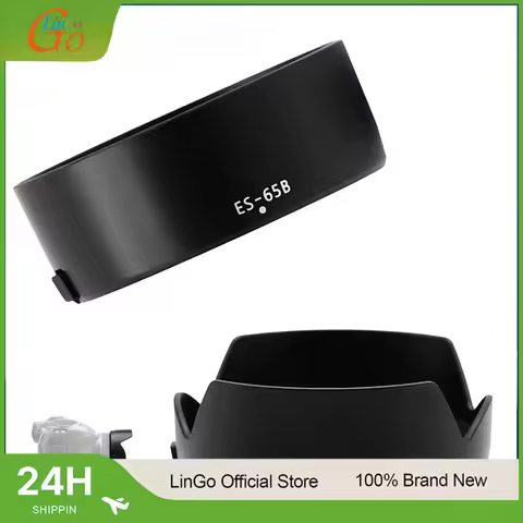 LinGo ES-65B ES65B Bayonet Camera Lens Hood For Canon RF 50mm f1.8 STM Camera Lens Hood Reversible B