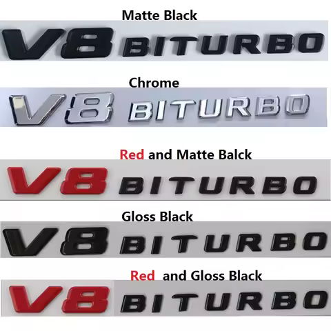 Car Rear Tail Trunk Letters V8 BITURBO Symbols Emblems For E63 C63 CLS63 GLE63 S63 G63 GL63 S63L SL6
