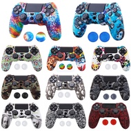 Camouflage Silicone Skin Cover Rubber Case with Thumbstick Grips for Playstation 4 PS4 Slim Pro Wireless Controller