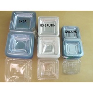 Clear Mica Small Cake / Mika Market Cake Snack Size 1 Cake BS 6A 6.5x6.5cm -100pcs