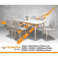 EUREKA 5ft Modern 1+6 Marble Dining (Delivery & Installation Within Klang Valley Only) T186+C703
