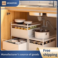 【Free Shipping】Cupboard Dish Rack Drawer Rack Lower Sink Storage Rack Kitchen Rack Layered Storage Rack