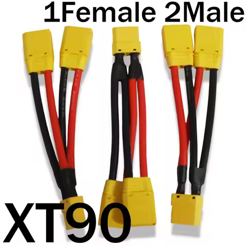 XT90 Male/Female Cable Dual Extension 10AWG Silicone Wire 3-Way Y Splitter Parallel Battery Connecto