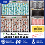 Kitchen Cabinet Curtain Tirai Langsir Kabinet Dapur Singki Langsir Cabinet Sinki Dapur Velcro Tape T