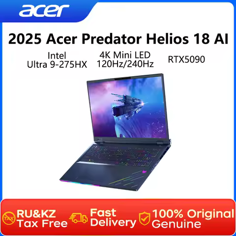 2025 Acer Predator Helios 18 AI Gaming Laptop 18 Inch 4K Mini LED 120Hz Screen Netbook Ultra 9-275HX
