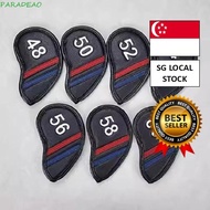 [SG FREE 🚚]Golf Wedge Cover, PU Leather Angle Club Sand Wedge Headcover, Black/White 56 58 60 Degree