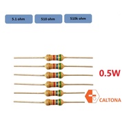 10pcs/pk Resistor 1/2W 0.5W 5.1ohm, 510ohm, 510k ohm 5% Fixed Resistor