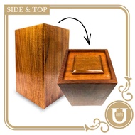 Wood Urn / Everwood Crest (9.5" x 6 x" 5.5"′′) FREE Velvet Bag