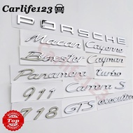 Porsche 911 718 Logo Carrera GTS 4S Cayenne Panamera Emblem Badge Car Rear Letter Trunk Sticker Glos