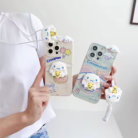 Sanrio 3D Cartoon Cinnamoroll Phone Holder Case For Samsung Galaxy A13 A12 A22 A22S A32 A42 A52 A52S