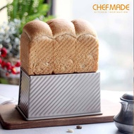 CHEFMADE Toast Mold Baking Tool Toast Box Sliding Cover Corrugated Toast Box Baking Mold 450g Loaf P