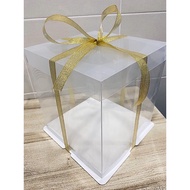现货 Ready Stock 2 Tiers Transparent cake box WITH RIBBON (6inch ,8 inch ,10inch)两层透明蛋糕盒