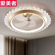 WK-6Bedroom Crystal Fan Lamp Ceiling Electric Fan Lamp New Master Bedroom Room with Ceiling Fan Lights Fans2022New Year