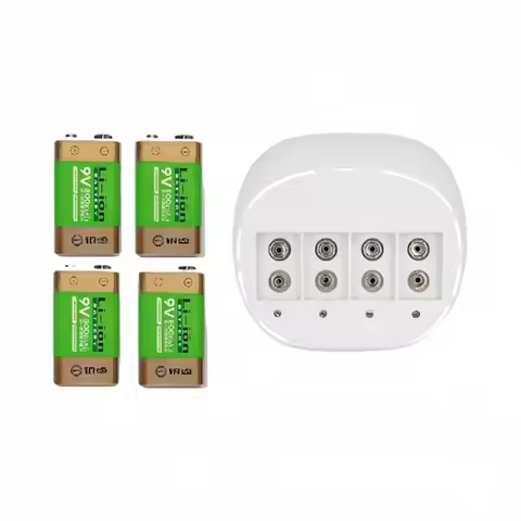 NEW 4PCS 800mAh SUPER BIG 9V li-ion lithium 9 Volt Batterie Hersteller garantie+1PCS 4-slot 9V high 