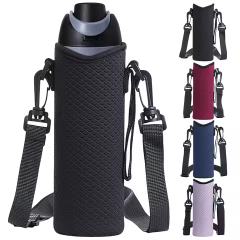 Water Bottle Holder with Adjustable Shoulder Strap Water Bottle Sleeve Anti-Slip Insulated Water Bot