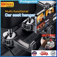 🔥Ready stock🔥2-in-1 Universal Car Headrest Hook with Phone Holder, 360° Rotation Back Seat Organizer