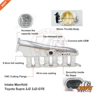 JKVK RACING Billet Intake Manifold Kits For 2JZ-GTE Engine With 90MM 12 Injector