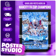 FA CUP 2033 champion Manchester City poster photo frame includes 2 sizes for A5 tabletop (18cm x 24c