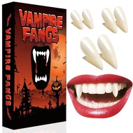 Fake Vampire Teeth Kids Adult: 3 Pairs Realistic Vampire Fangs for Cosplay Makeup Halloween Party Fa