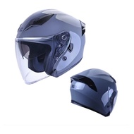 KHI ROC R68 Double Visor Motorcycle Jet Helmet - Grey