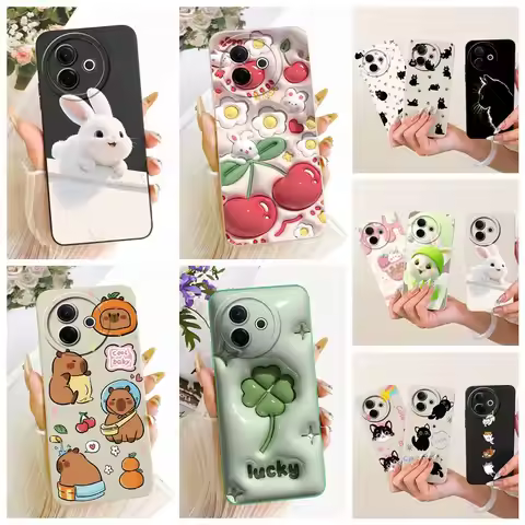 For Vivo Y39 5G Case V2436 Cute Lucky Clover Cartoon Cover Soft Silicone Case For Vivo Y300i V2444A 