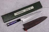 🇯🇵佑成 SG2 粉末鋼 和牛刀 210mm 💓 幻紫穩定木八角 上下黑水牛口輪 三鎳銀 💓 可訂購刀鞘 💓 日本高級廚刀