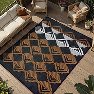 Lahome Waterproof Outdoor Patio Rug 9x12, Reversible Large Outdoor Rug for Patios, Camping Rugs for 