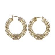 CHANEL 金屬Earrings耳環金色/白色