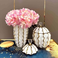 [Homyl478] Porcelain Ginger Jar Vase Desk Decoration Flower Display Ceramic Flower Vase