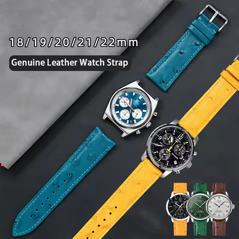 Cowhide Genuine Leather Strap Universal Butterfly Buckle Men Women Watch Band Bracelet for Tissot 18